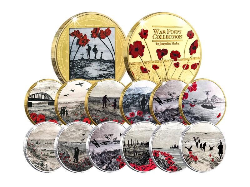 Remembrance Day Poppy Coin Set