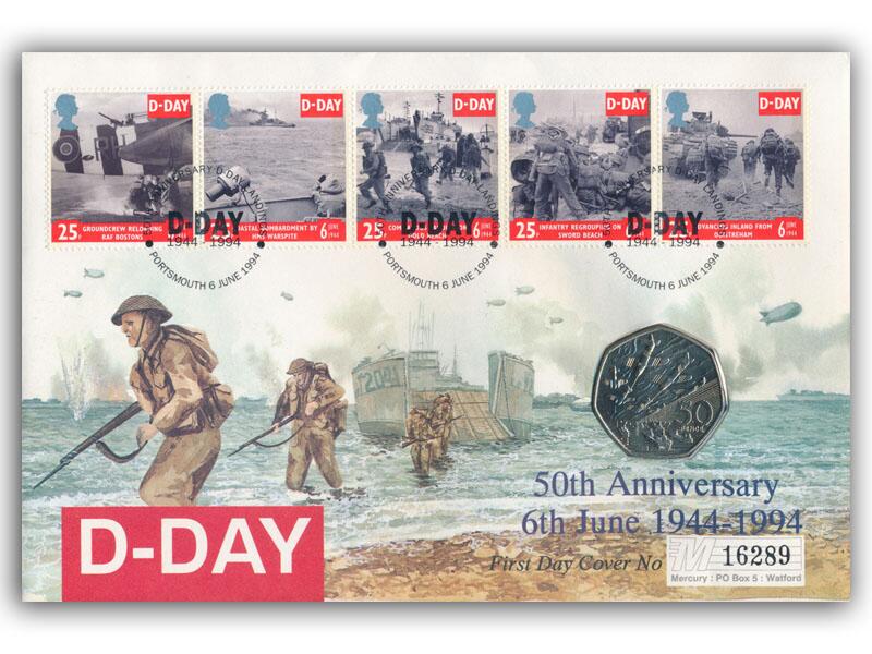 1994 D-Day 50p coin cover