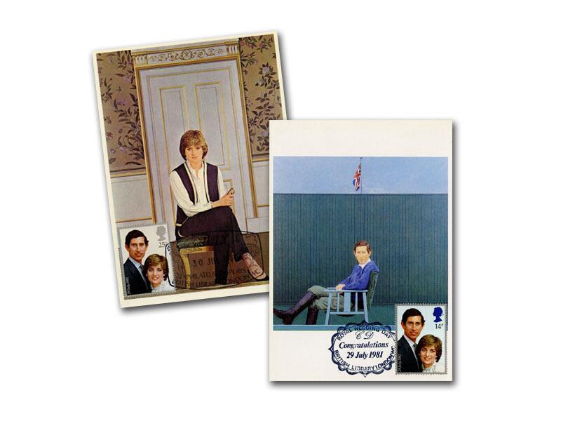 1981 Royal Wedding, National Portrait Gallery postcards