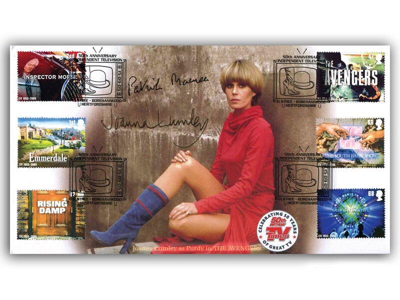 50th Anniversary of ITV - The New Avengers (Purdey), signed by Joanna Lumley and Patrick MacNee