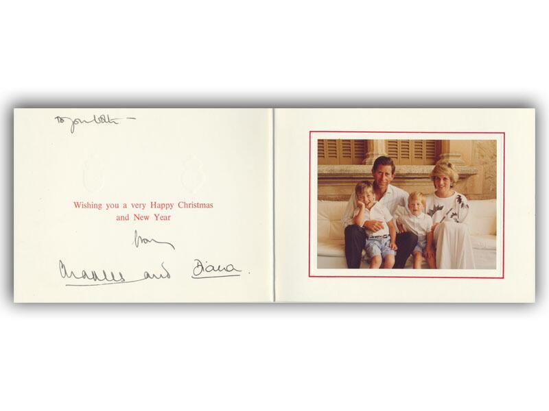 King Charles III & Princess Diana signed 1987 Christmas card