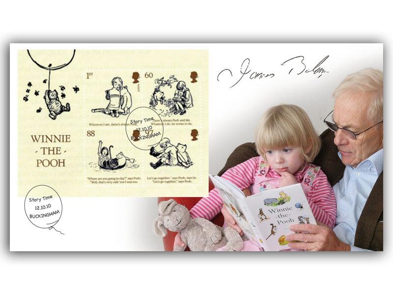 Winnie the Pooh Miniature Sheet Cover Signed James Bolam