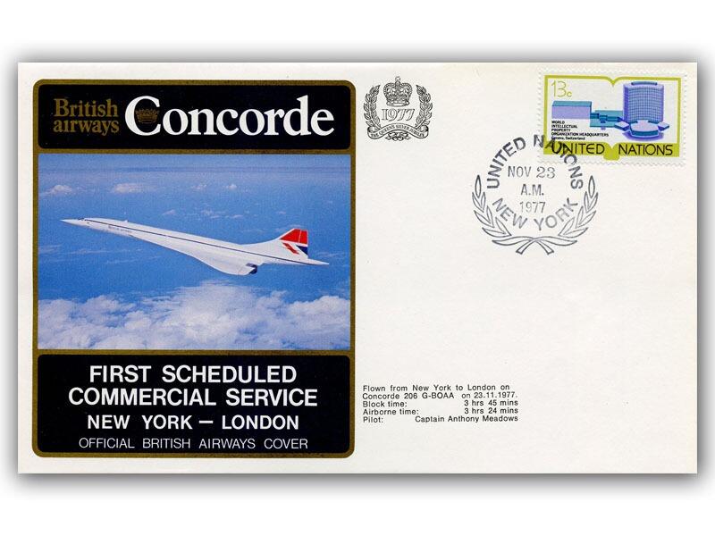 1977 BA Concorde New York - London flown cover