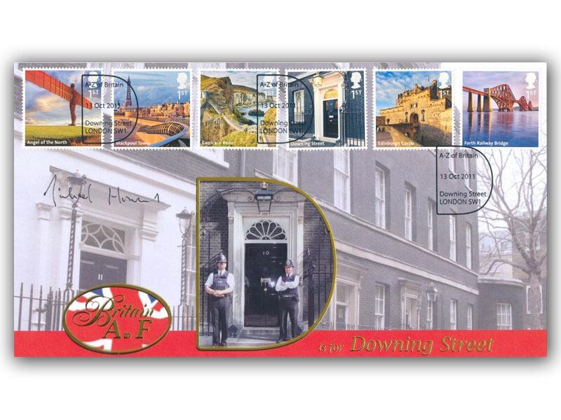 A to Z of Britain - Downing Street Stamp Cover Signed Michael Howard