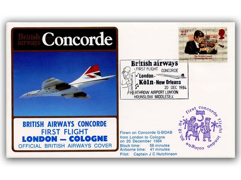 1984 BA Concorde London - Cologne flown cover