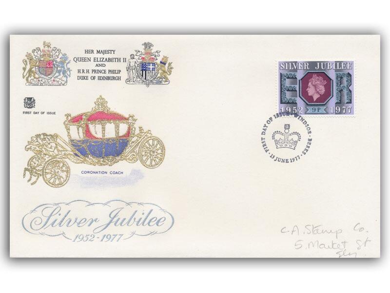 1977 Silver Jubilee 9p, Windsor special FDI