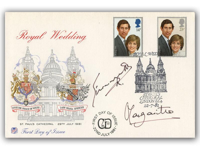 King Simeon & Queen Margarite of Bulgaria signed 1981 Royal Wedding cover