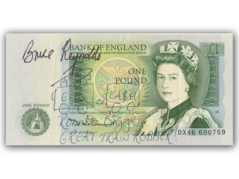 Ronnie Biggs & Bruce Reynolds Signed Banknote