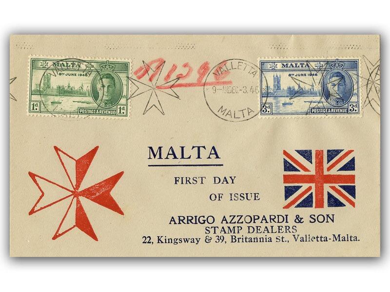 1946 Victory, Malta illustrated cover