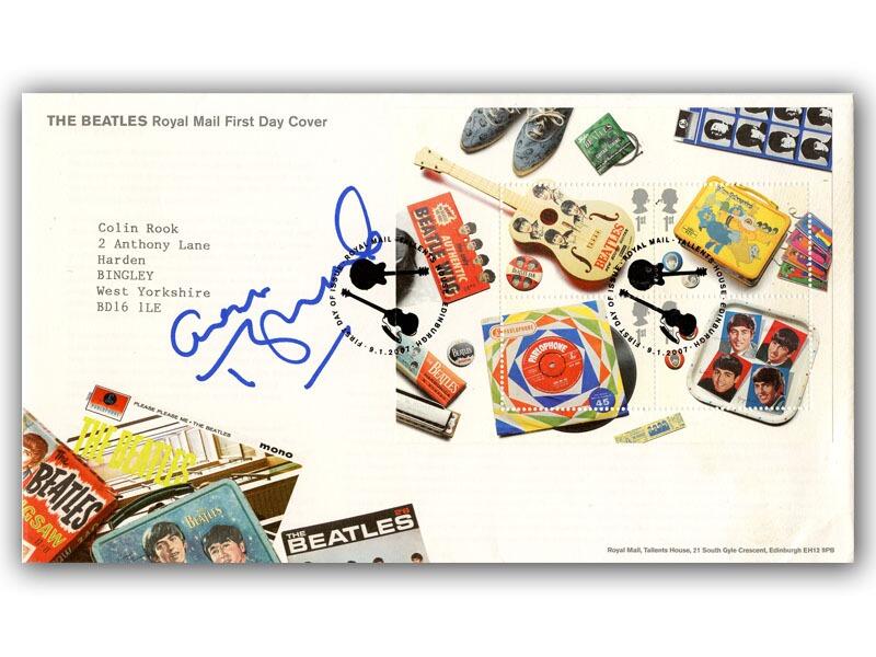 2007 Beatles miniature sheet cover signed by Tony Bramwell