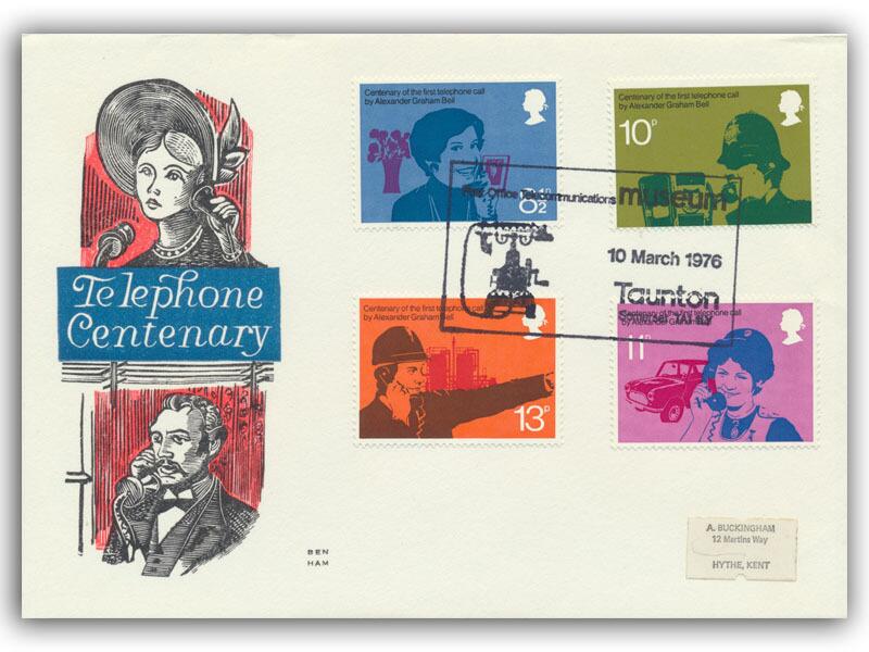 1976 Telephone, Taunton postmark, Benham Engraved