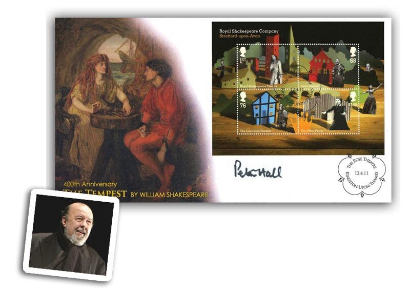 The Royal Shakespeare Company - The Tempest Miniature Sheet Cover signed by Sir Peter Hall CBE