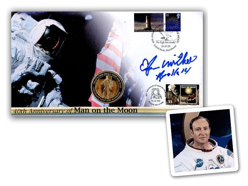 Apollo 11 40th Anniversary coin cover, signed Edgar Mitchell