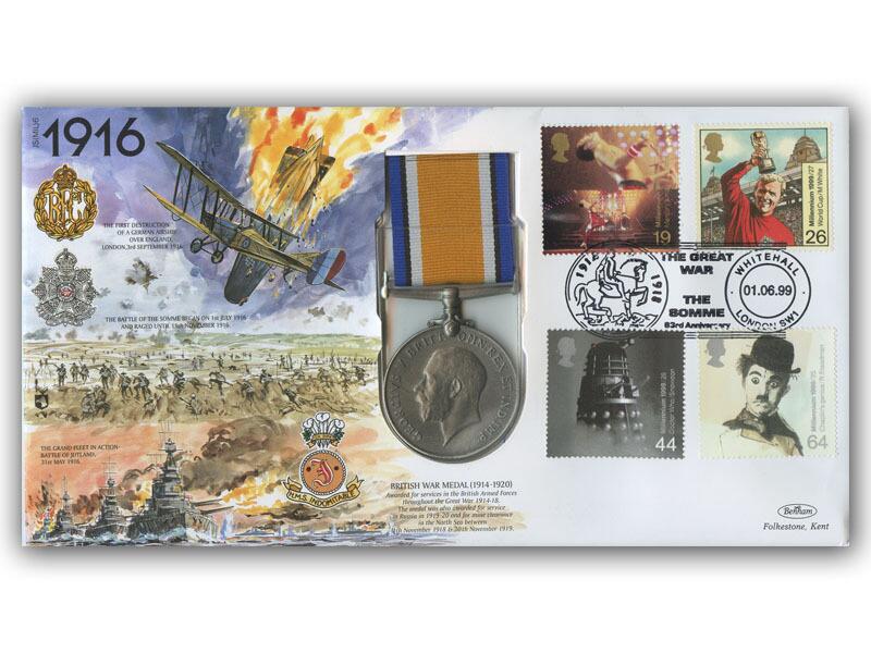 1999 Entertainers Tale, British War Medal (1914-1920) Official cover (reproduction)