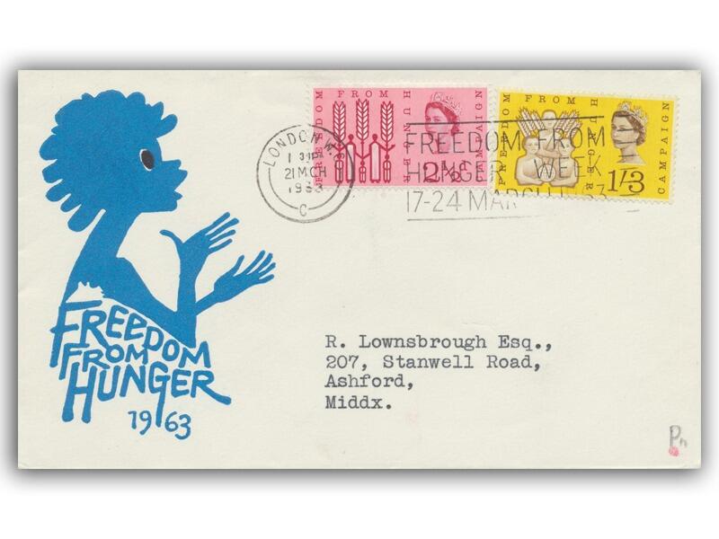 1963 Freedom from Hunger, phosphor, FFH slogan