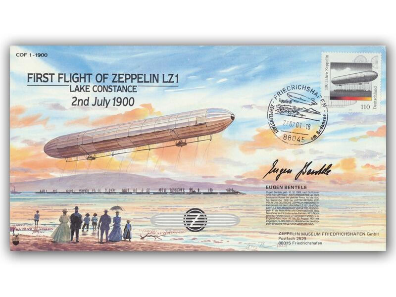 Eugen Bentele signed 2001 Zeppelin LZ1 First Flight