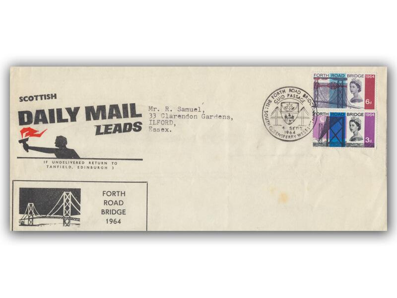 1964 Forth Road Bridge, ordinary, South Queensferry postmark, Scottish Daily Mail
