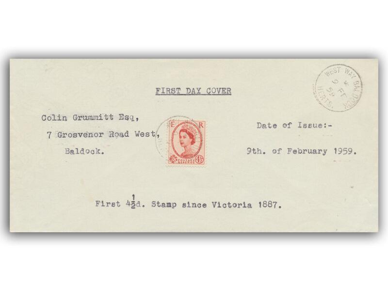 1959 4½d Chestnut, West Way CDS
