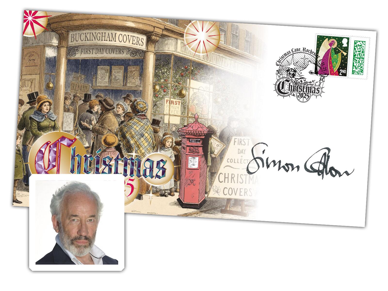 Simon Callow 'Scrooge' Signed Christmas Single Stamp