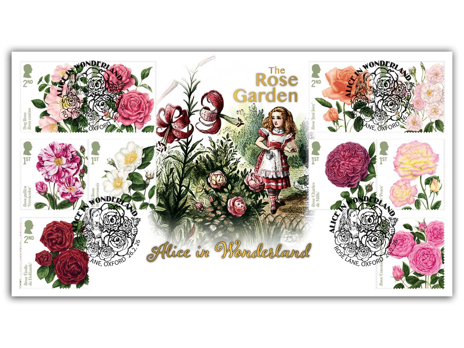Alice in Wonderland 'The Rose Garden' | Roses First Day Cover