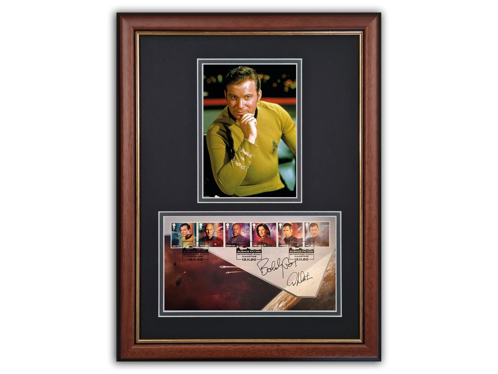 William Shatner Autographed 'Boldly Go!' | Brown Frame