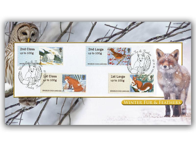 2015 Post & Go - Winter Fur & Feathers, Bureau stamps