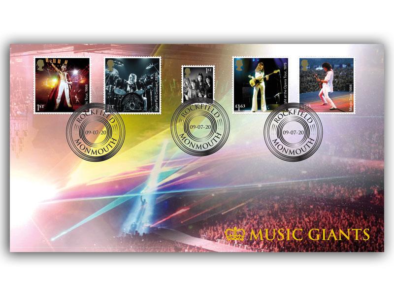 Music Giants Queen Live Stamps From Miniature Sheet