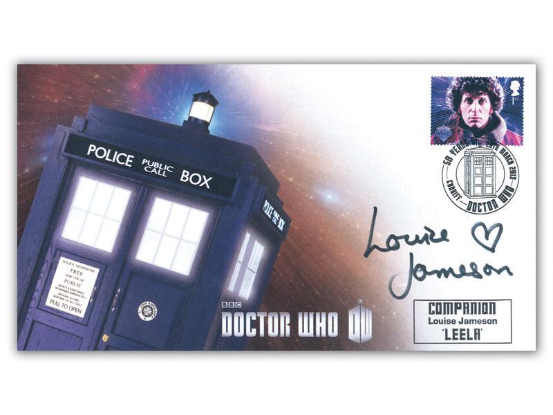 Doctor Who Single Stamp Cover, Signed Louise Jameson