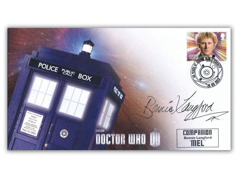 Doctor Who Single Stamp Cover, Signed Bonnie Langford
