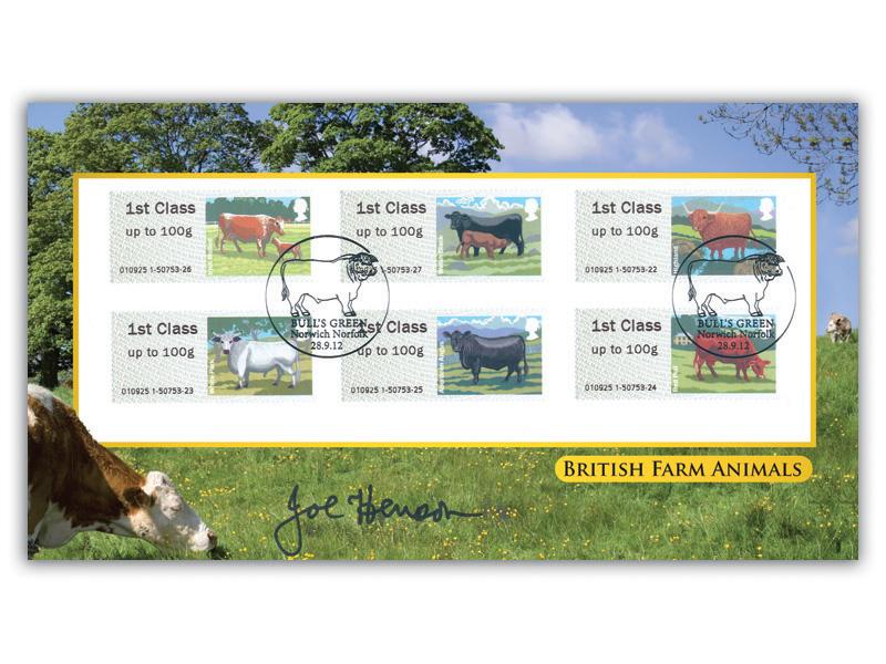 Post & Go Cattle, Machine Stamps, signed by Joe Henson MBE