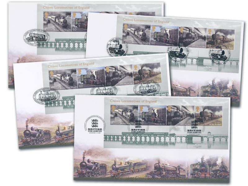 Classic Locomotives of England Set of 4 Covers