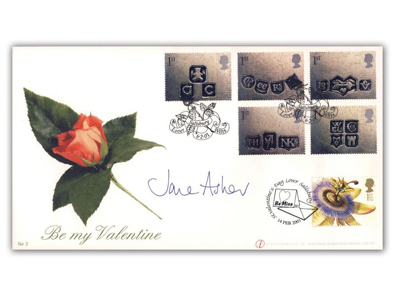 Occasions - Be My Valentine, doubled on Valentine's Day, signed by Jane Asher