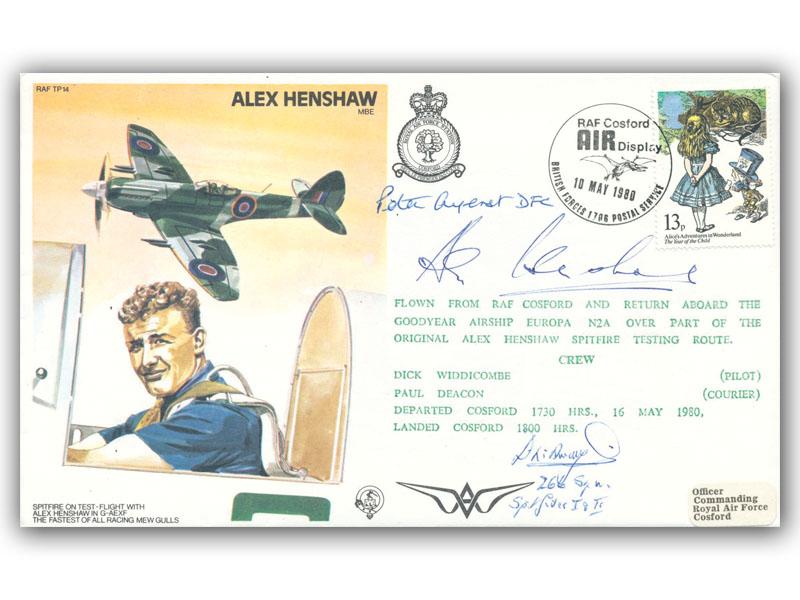 Alex Henshaw signed 1980 Test Pilot cover