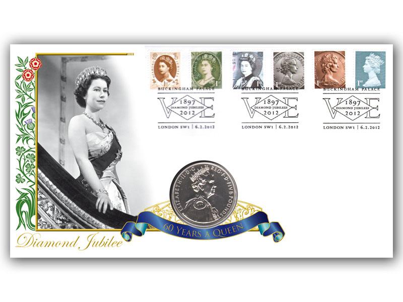 2012 Diamond Jubilee Coin Cover, Buckingham Palace Road postmark