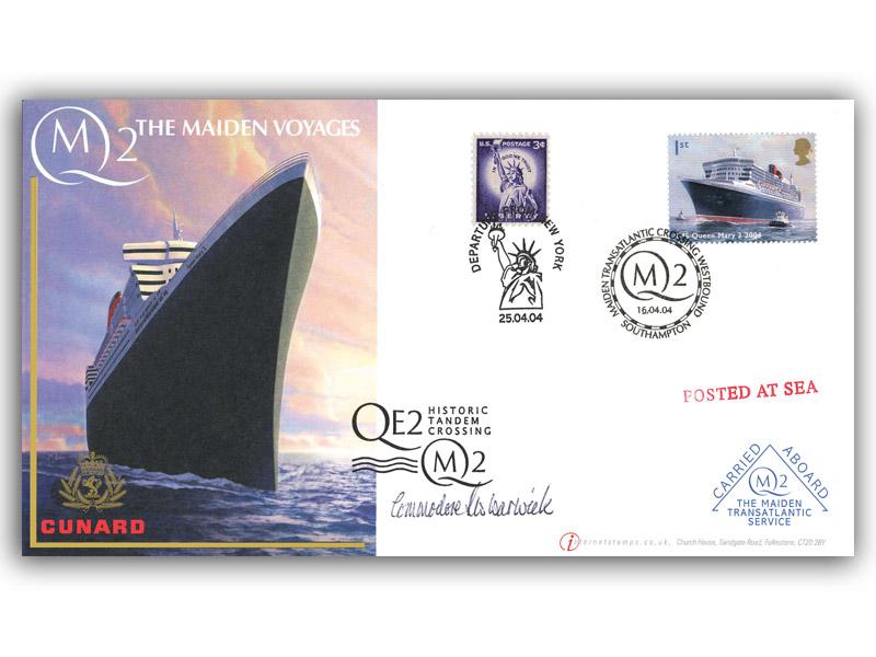 Queen Mary 2 Maiden Transatlantic Voyage, Signed Warwick