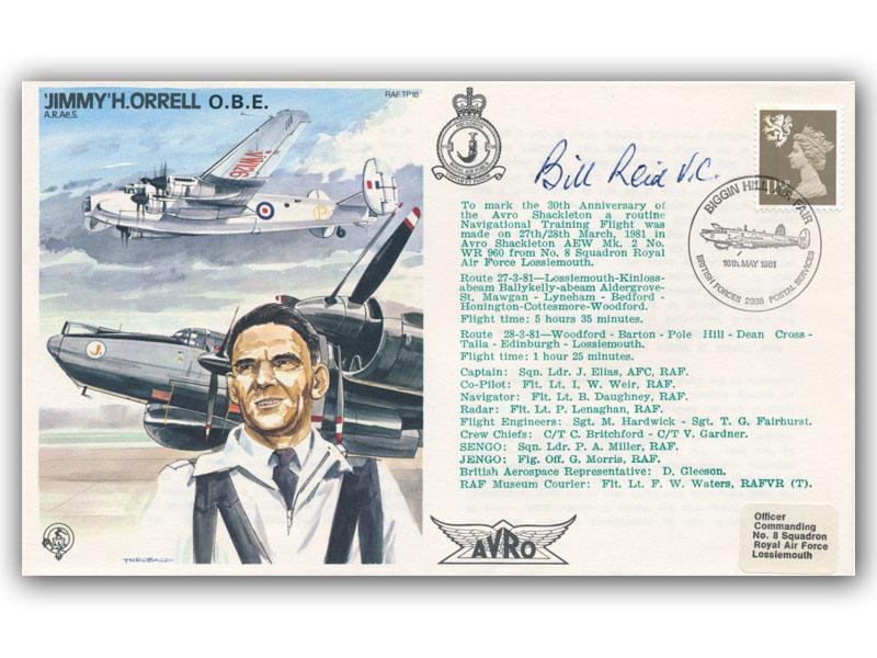 Bill Reid VC signed 1981 Test Pilot cover