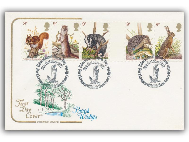 1977 Wildlife, Port Lympne postmark