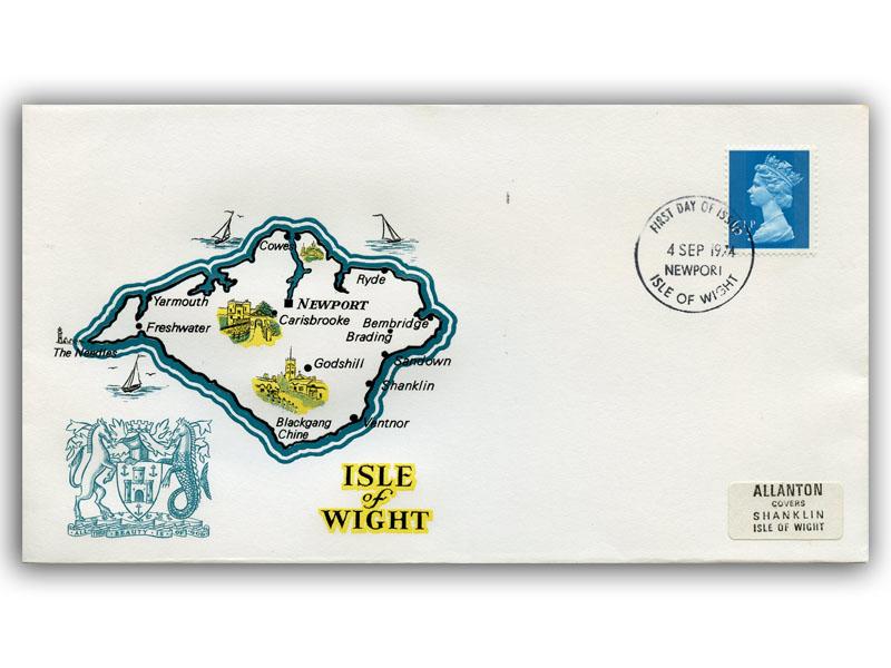 1974 6½p Blue, Newport, Isle of Wight FDI