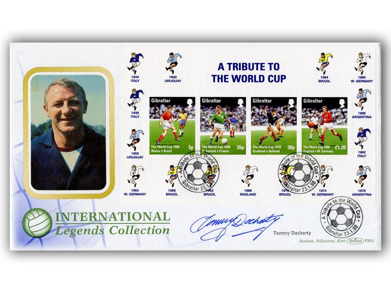 Tommy Docherty signed 1998 World Cup cover