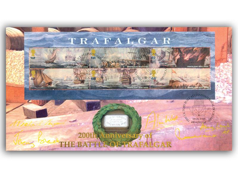 Battle of Trafalgar, signed by five Admirals