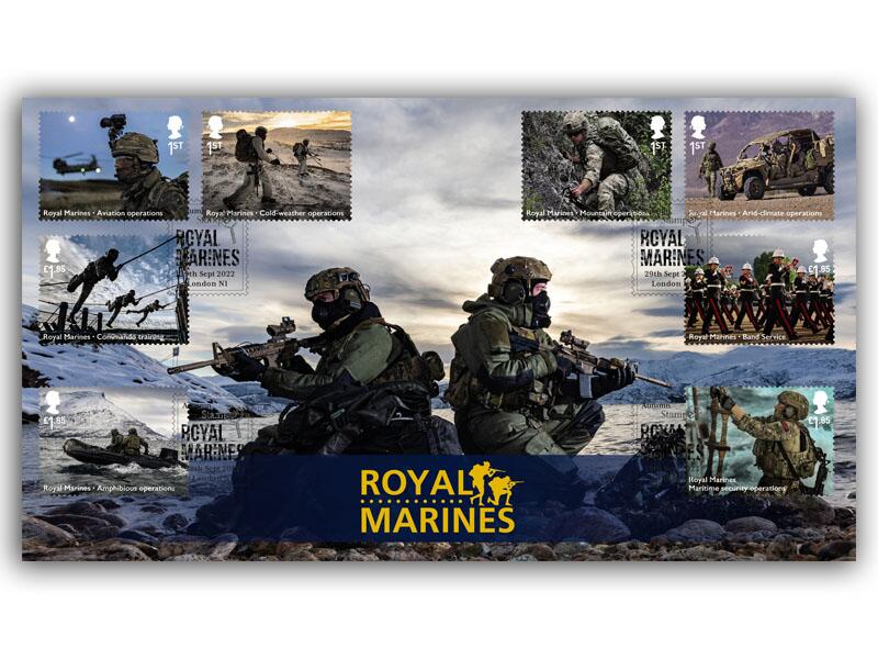 British Armed Forces - The Royal Marines Stamps First Day Cover, London postmark