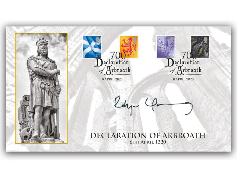 700th Anniversary of the Declaration of Arbroath Stamps Cover signed by Robyn Young
