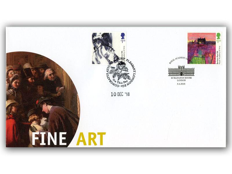 2018 The Royal Academy of Arts, signle stamp, doubled on the anniversary of the opening
