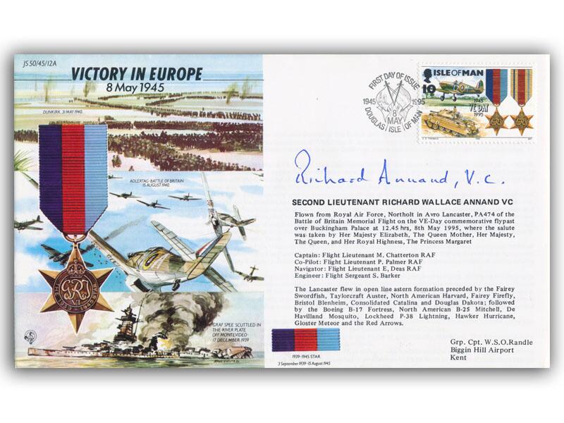 Richard Annand VC signed 1995 Victory in Europe cover