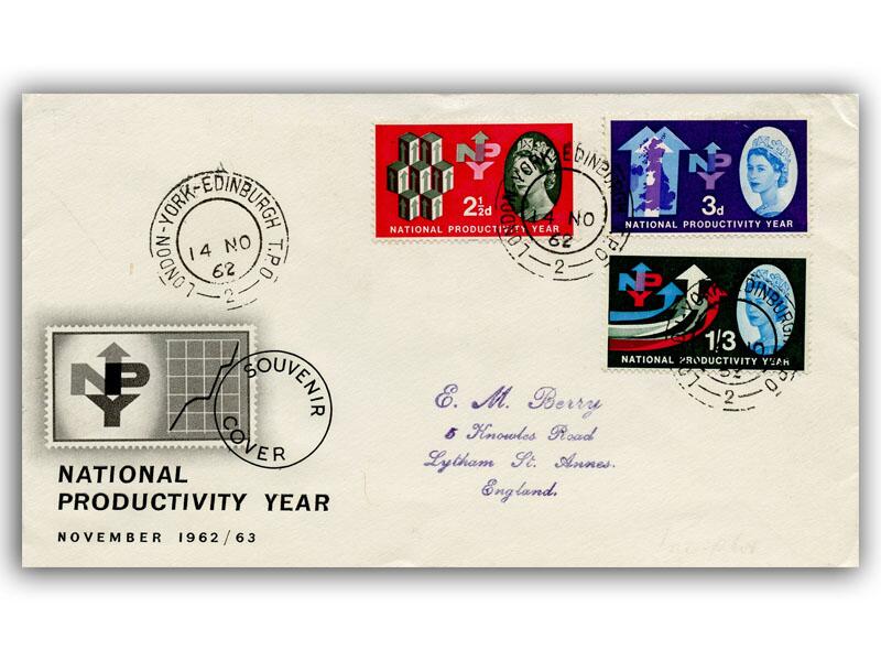 1962 National Productivity Year, phosphor, London-York-Edinburgh TPO
