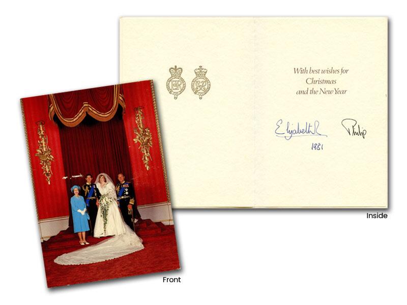 Queen Elizabeth II & Prince Philip signed 1981 Christmas card