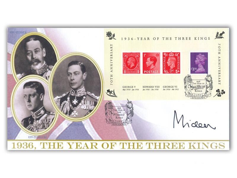 The Year of the Three Kings - miniature sheet, signed by Prince Michael of Kent