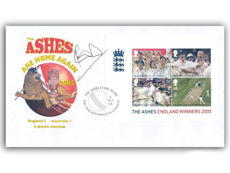 England Ashes Win - Miniature Sheet, signed by Ian Botham