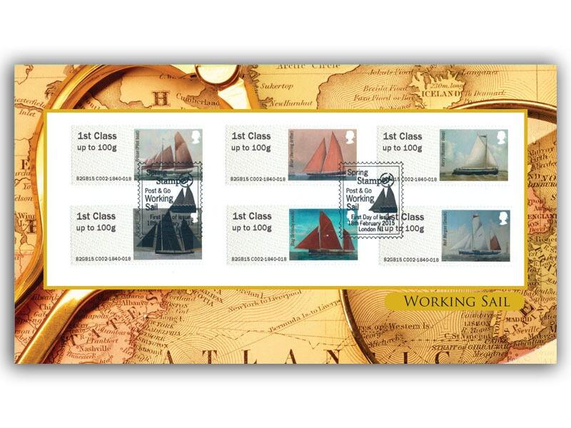 2015 Post & Go - Working Sail, Bureau stamps, Stampex postmark
