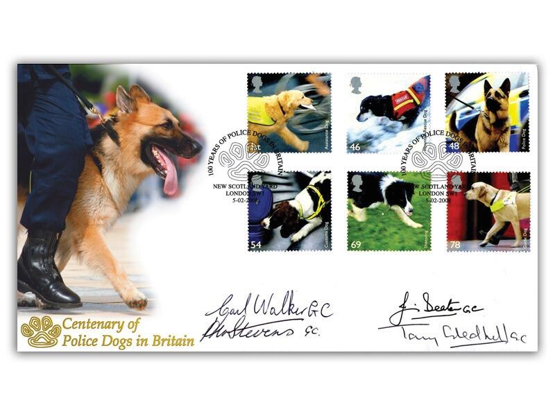 Centenary of Police Dogs, signed x 4 George Cross Winners